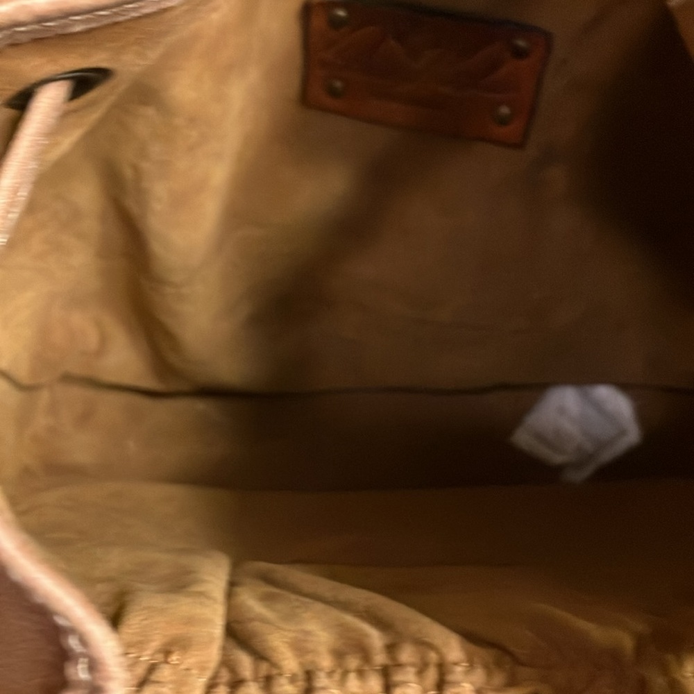 PATRICIA NASH LIGHT BROWN DRAWSTRING SHOULDER/CROSSBODY BAG WITH MATCHING WALLET - Picture 7 of 13